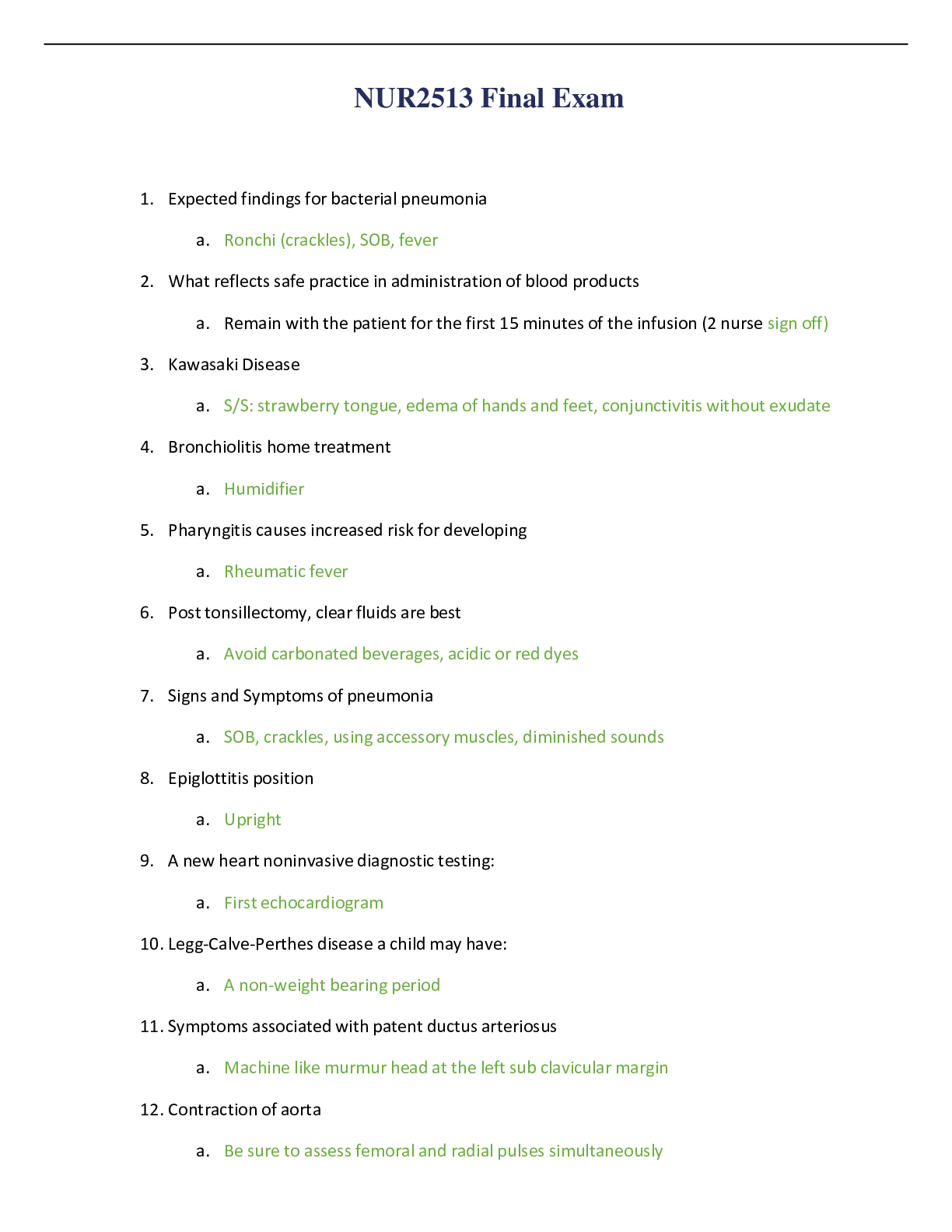 Preview image of NUR 2513 FINAL EXAM LATEST VERSION document
